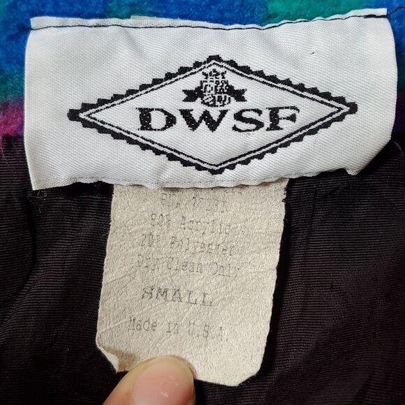 80s colorful aztec print fleece jacket - Picture 9 of 10